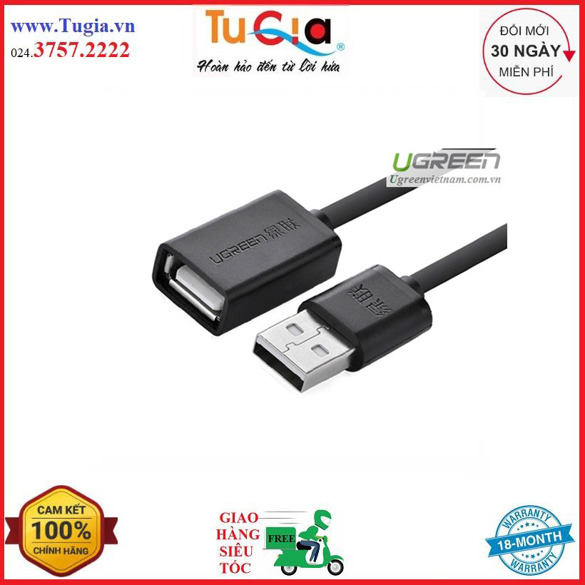 Dây USB 2.0 nối dài mạ vàng dài 1.5M UGREEN US103 10315