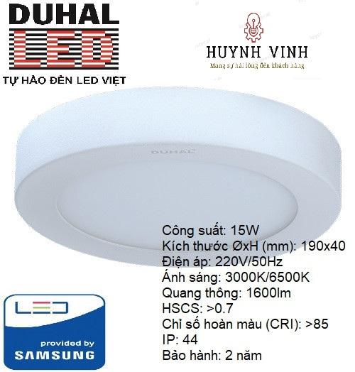 ĐÈN LED SAMSUNG PANEL ỐP TRẦN TRÒN 15W DUHAL