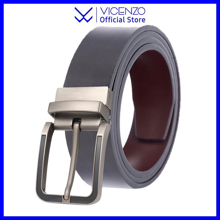 【bán nóng】 Thắt Lưng da Nam Vicenzo DA BÒ HAI LỚP Cao Cấp - Khóa HỢP KIM ĐÚC Dây thắt lưng thời trang nam dây đục lỗ sử dụng ha