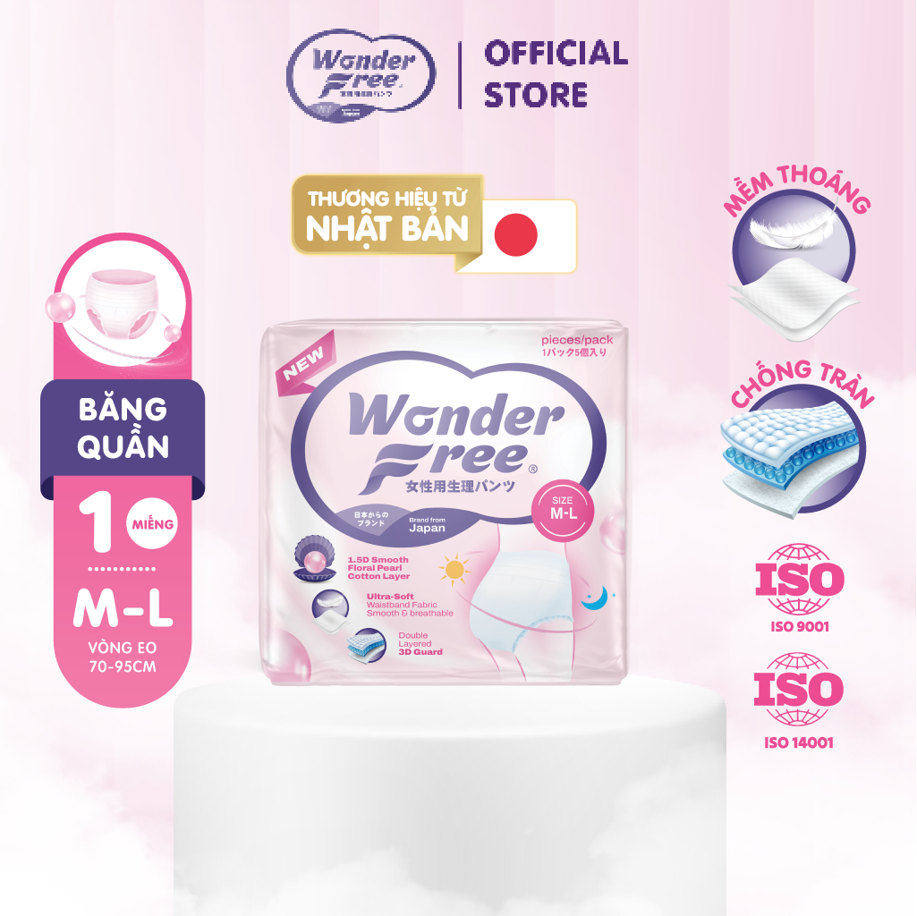 [Quà tặng không bán] Băng Vệ Sinh Quần WONDER FREE Size M-L - 1 miếng
