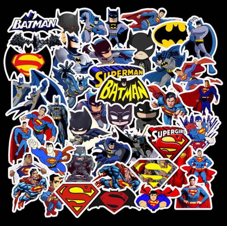 [HCM]Sticker BATMAN-SUPER MAN nhựa PVC không thấm nước dán nón bảo hiểm laptop điện thoại Vali xe Cực COOL #2