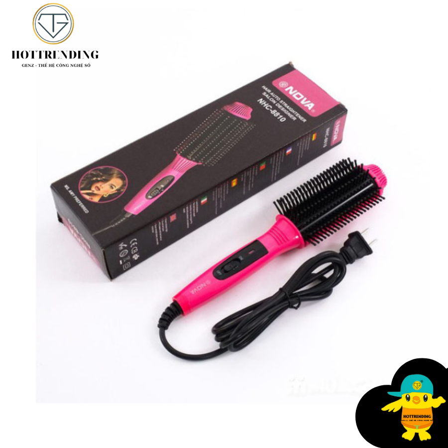 Lược điện làm phồng tóc, xoăn tóc, uốn cụp tóc chống rối nova 8810 hàng nội địa loại 1