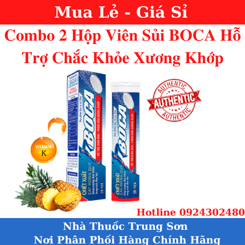 [HCM][ Combo 2 hộp] Viên Sủi BOCA chiết xuất cây móng quỷ giúp khớp xương chắc khoẻ và vận động linh hoạt (hộp 20 viên)- TS001