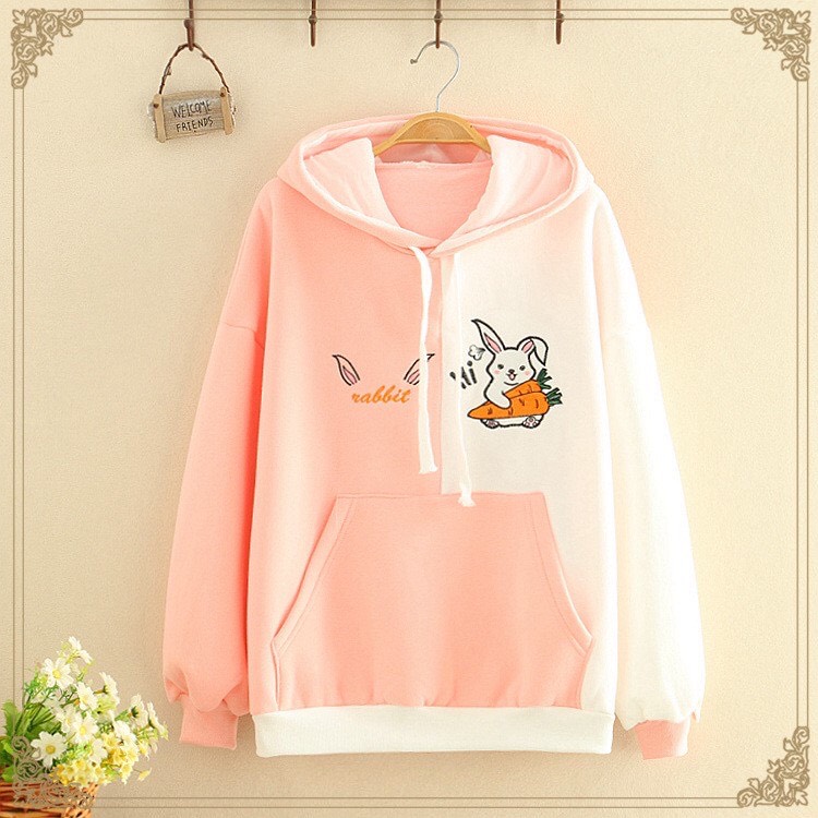 [HCM](FREESHIP) Áo Khoác Áo Hoodie Nỉ Có Nón hình Thỏ Rabbit với củ Carrot siêu dễ thương hàng Cao Cấp Trẻ Trung Thời Trang của ANBINHSTORE