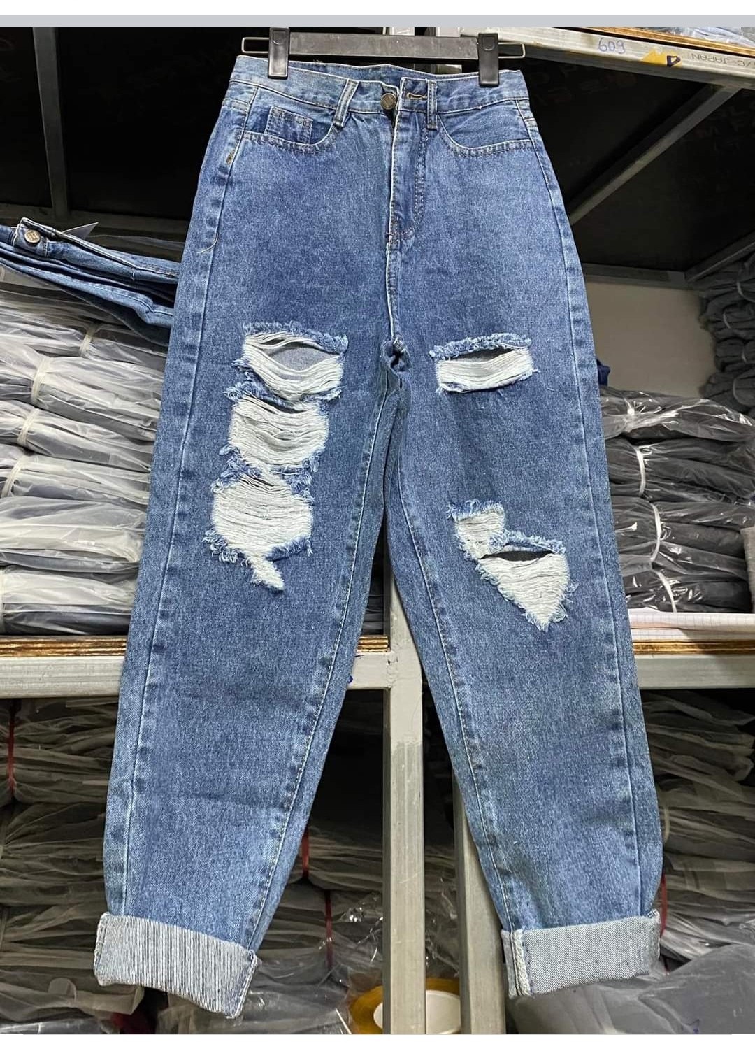 [ Video + Ảnh thật ] Quần jean bò baggy nữ jeans cạp cao phong cách Hàn Quốc 3 size S M L hót 2021