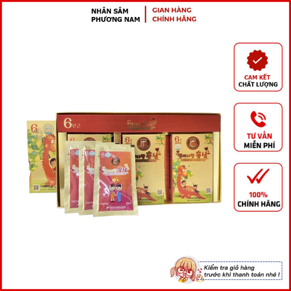 Nước hồng sâm trẻ em Pocheon Hàn Quốc hộp 30 gói