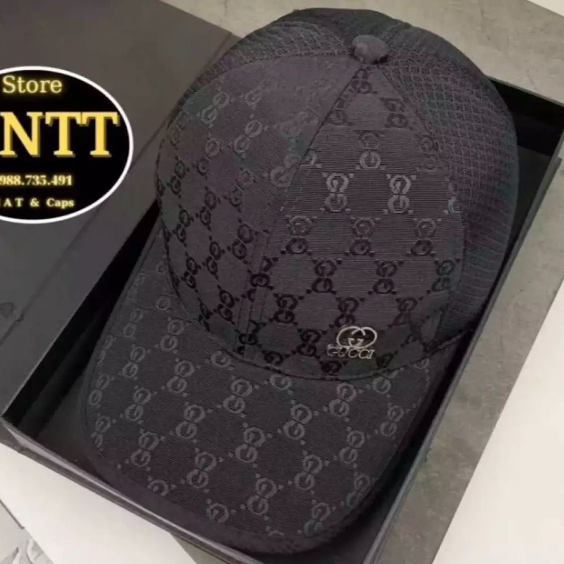 Nón kết lưới in g.c đính tag logo guiici thời trang siêu hot baoanh fashion