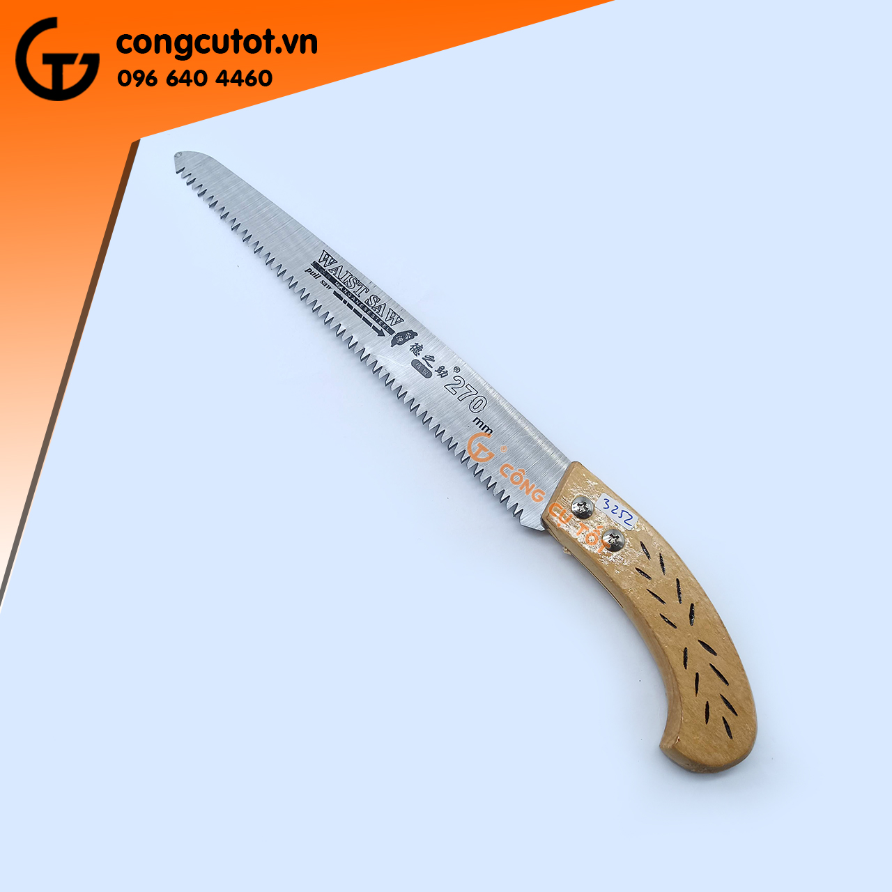 Cưa gỗ cầm tay lưỡi thép Mangan cán gỗ 270mm mẫu tùy chọn