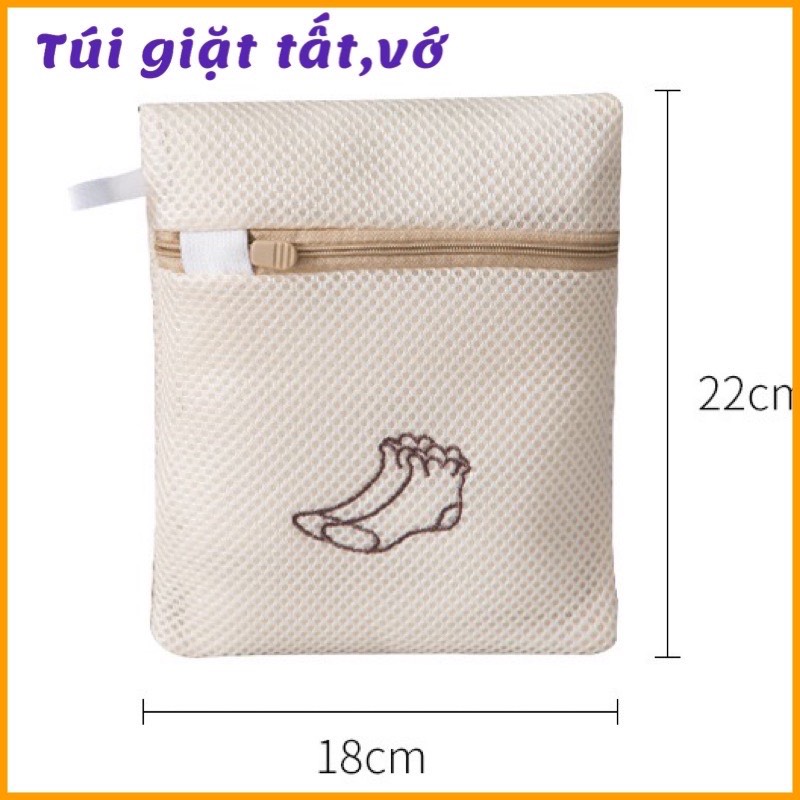 Túi giặt tất vớ, quần tất 2 lớp đẹp mịn