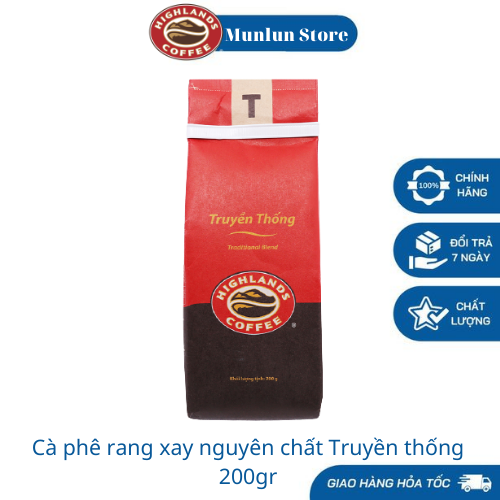 Cà phê Rang xay Highlands Coffee Truyền thống 200GR - Hàng mới sản xuất