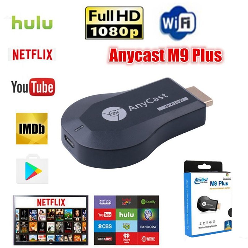 Hdmi không dây anycast m9 plus fullhd 1080p-hdmi không dây anycast m9 plus 2020 - tốc độ kết nối siêu nhanh-kết nối hdmi điện thoại với tivi chơi game mobile trên màn hình tivi nấp cấp hdmi m12 plus , m9 plus.