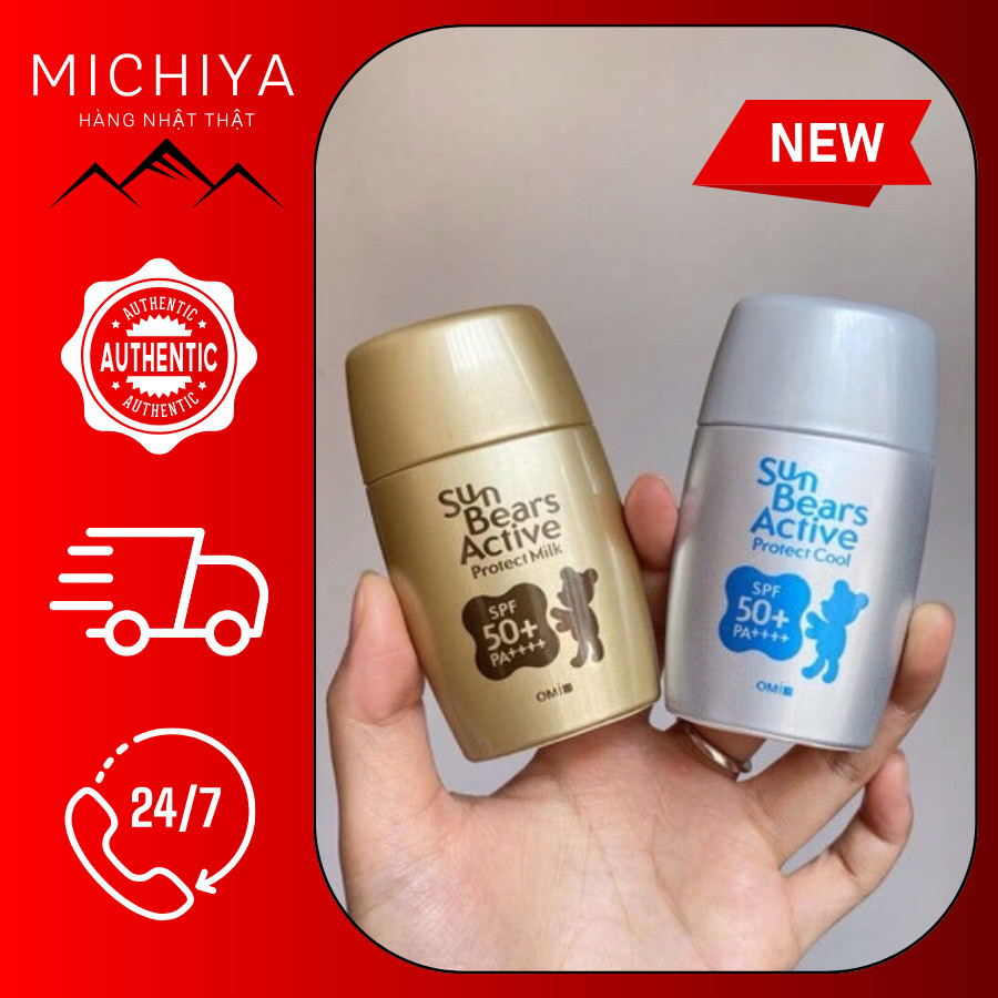 Kem chống nắng omi sun bears strong super plus spf50+/pa++++, kem chống nắng omi sun bears nhật bản