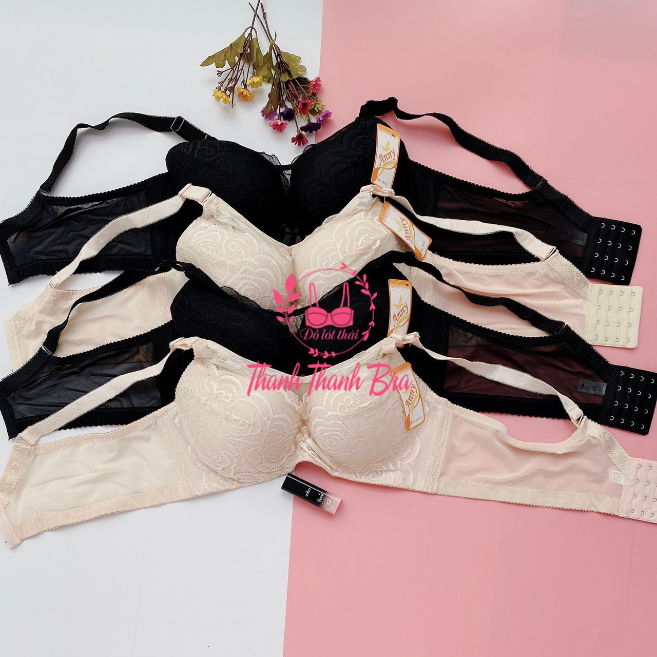 Áo ngực big size 38 đến 44 Anny 343G chất ren mềm mịn, Quả to đại, cup D