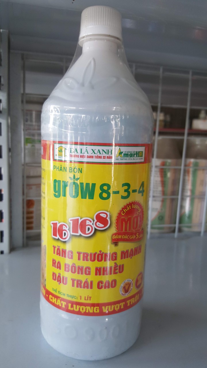 Phân bón lá GROW đậm đặc 16-16-8 BA LÁ XANH  - Chai 1 lít