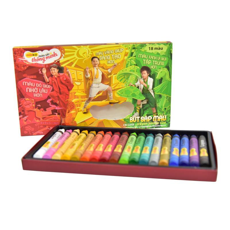 Bút sáp màu jumbo colokit cr-c035 với 2 màu sáng tạo gold & silver cây cực đại
