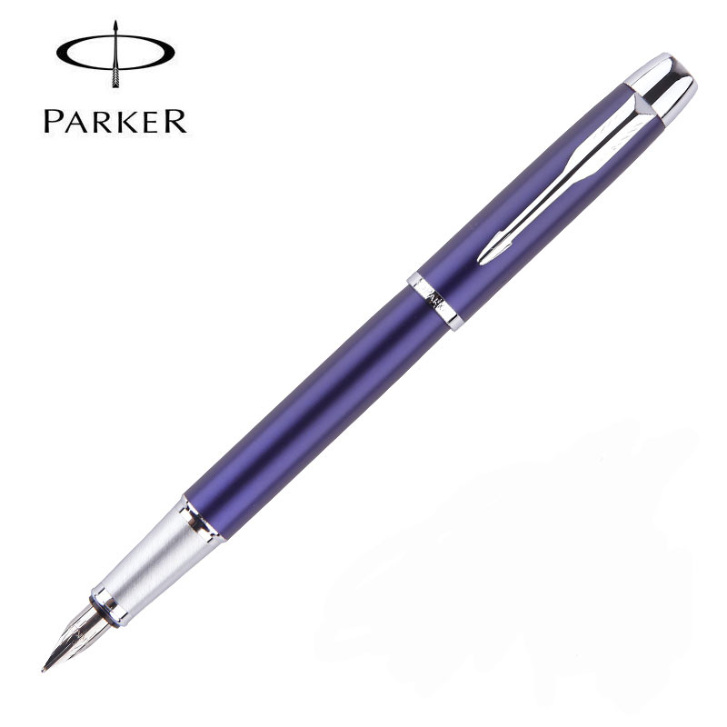 Parker IM Bút Máy Trang Trí Mạ Crôm Màu Xanh Dương, Tốt Với Hộp Quà Tặng