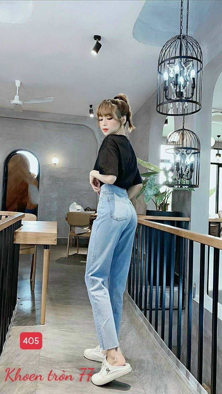 Quần baggy nữ jean lưng cao-quần baggy nữ thời trang hàn quốc-quần baggy nữ phong cách trẻ trung BINSTORE94 bt100