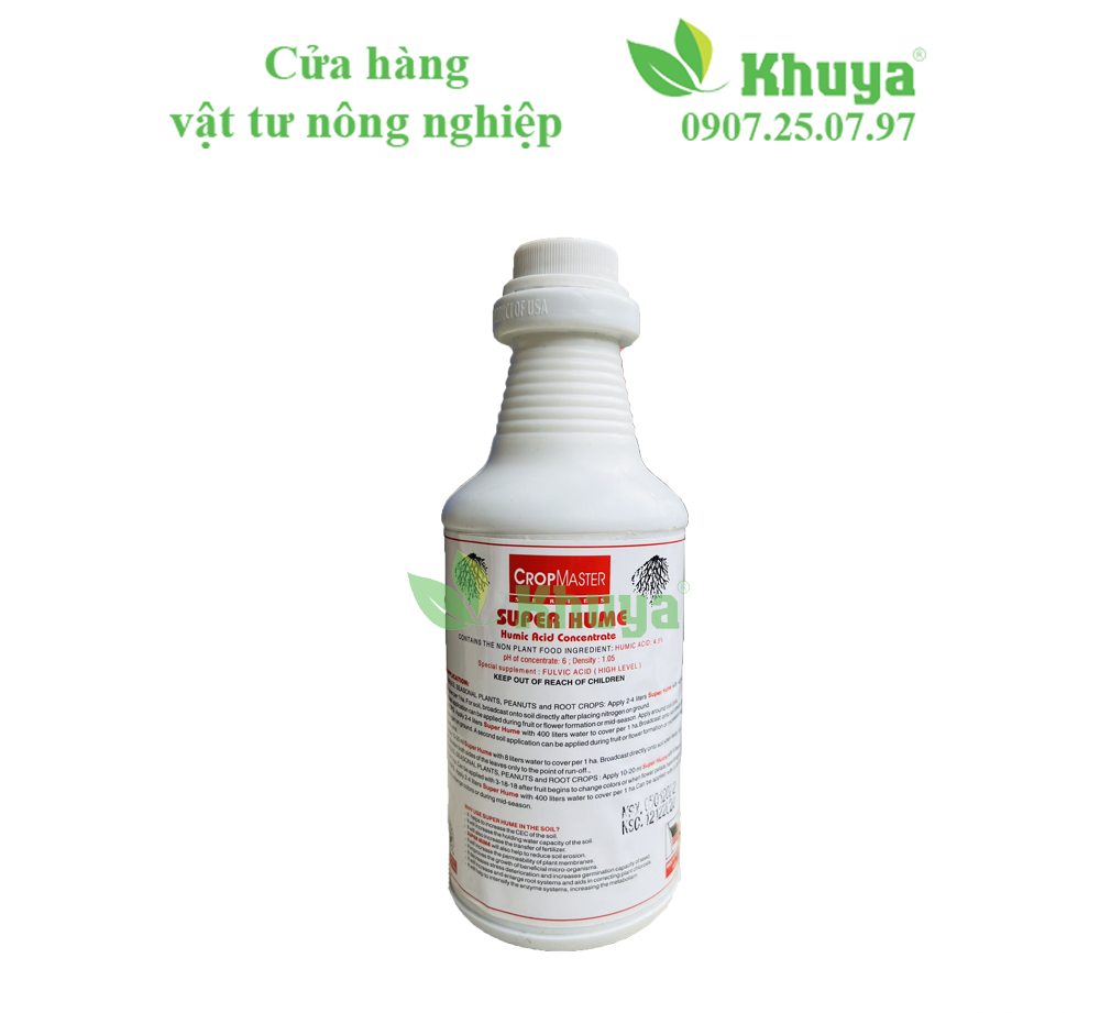 Phân bón lá Super Hume chai 500ml Kích Dưỡng rễ và Giải độc