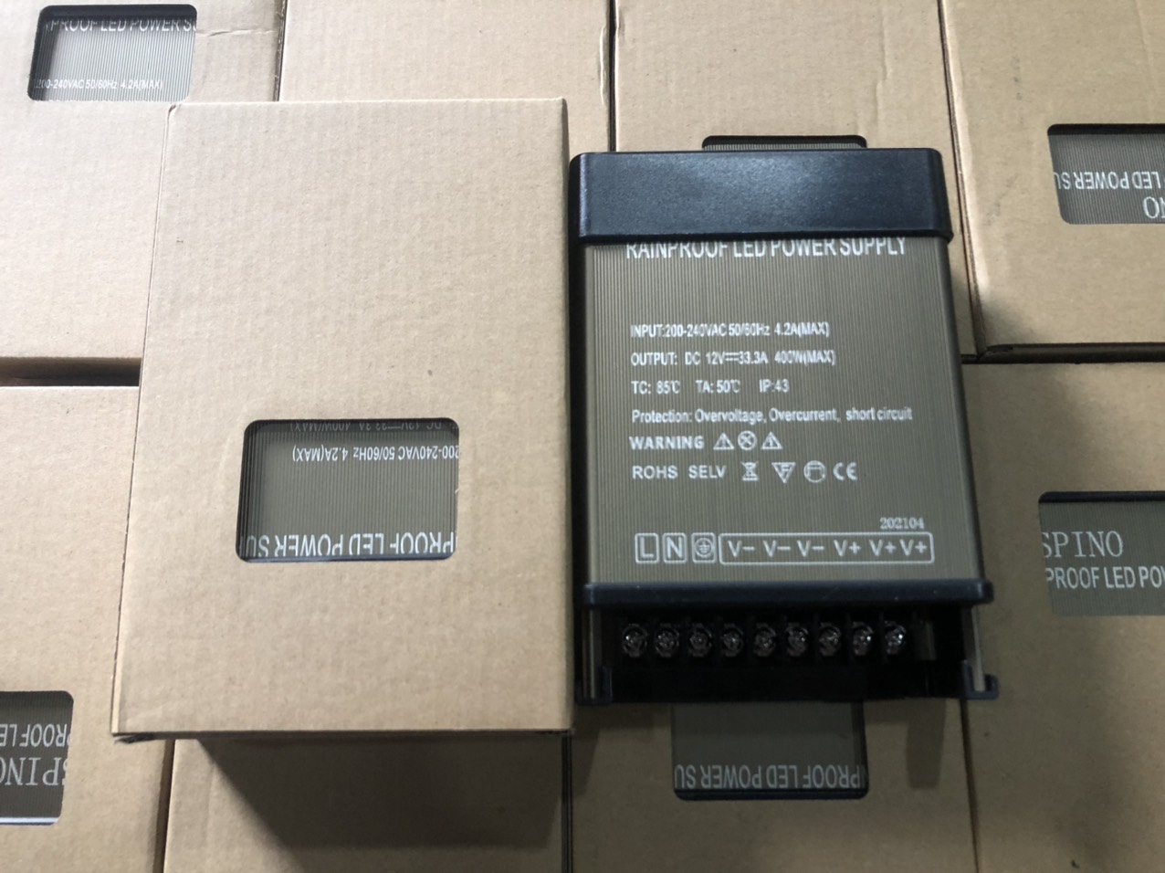 Nguồn led 12v 33a 400w vỏ nhôm ngoài trời có quạt mát, nguồn 12v 33a 400w ngoài trời chống nước, an toàn, chất lượng cao