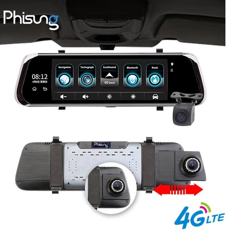 Camera hành trình tích hợp gương ô tô xe hơi nhãn hiệu Phisung E08-E màn hình 10 inch wifi 4G tích hợp camera lùi- Giám sát xe từ xa