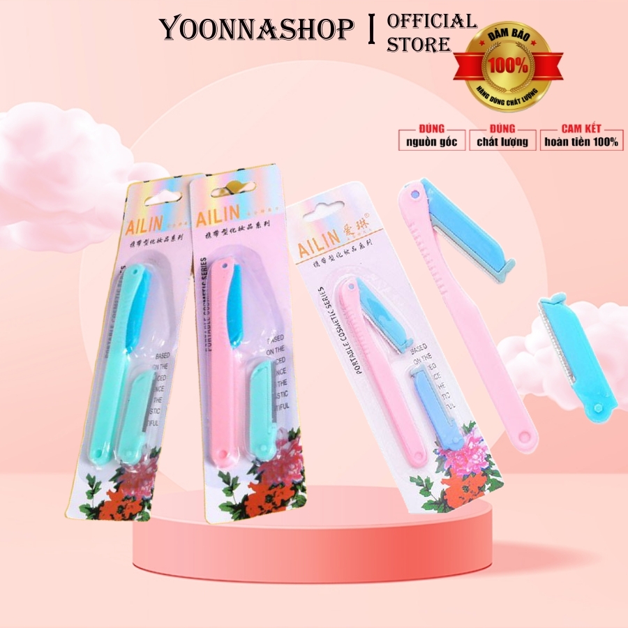 [HCM]Bộ Dao Cạo Lông Mày Ailin Kèm Lưỡi Thay Thế - Cạo lông mày đẹp điêu khắc chân mày - Dụng cụ trang điểm