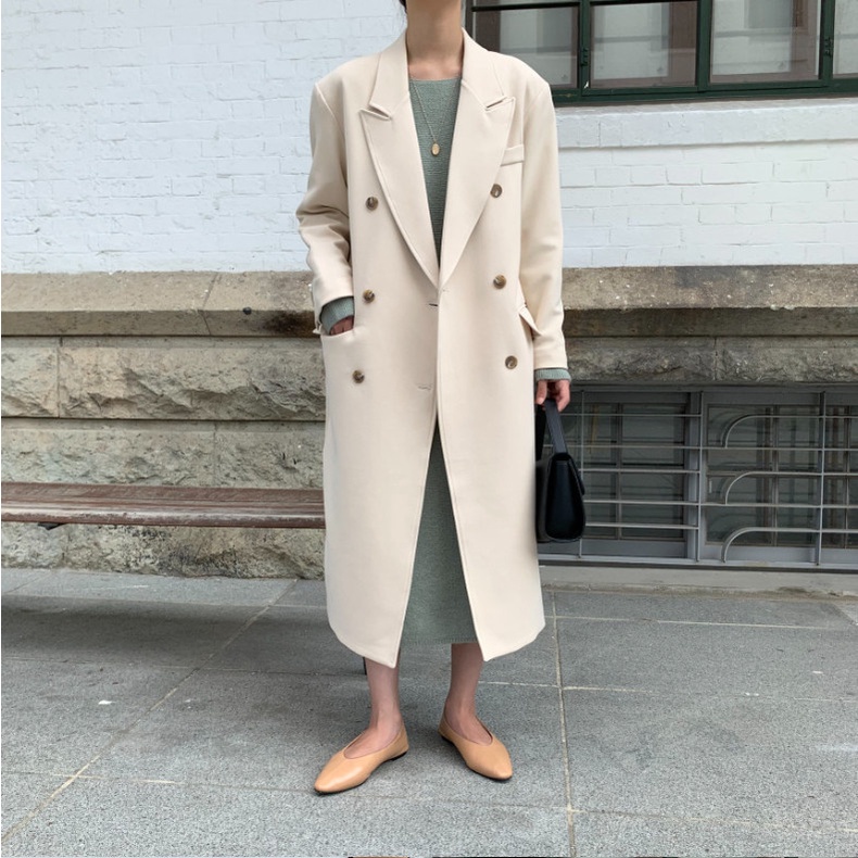 Áo Khoác Mangto Nữ Dáng Dài 🦋 Áo Măng Tô Kaki Lót Lụa 2 Lớp Cúc Cài Cổ Bẻ KP Clothes