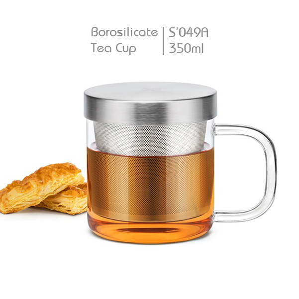 Ly lọc trà thủy tinh lõi inox samadoyo s049a 0.35l