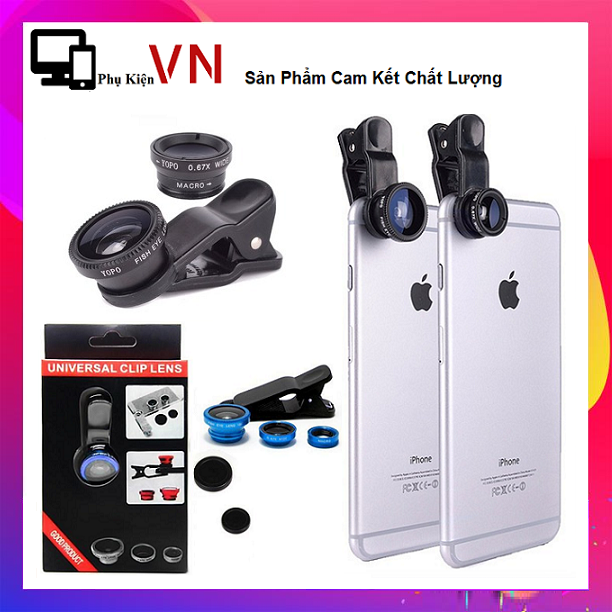 ⚡ Siêu Cấp ⚡ Ống lens Camera điện thoại 3 IN 1 - Lens chụp hình 3 in 1-003 cho IPhone, Samsung, HTC, IP