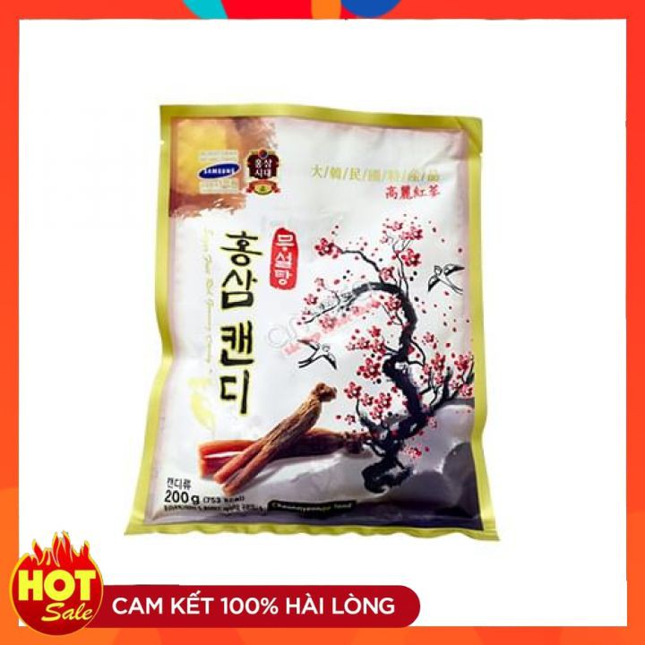 [HCM]Kẹo Nhân Sâm Không Đường Cành Đào Hàn Quốc 200g