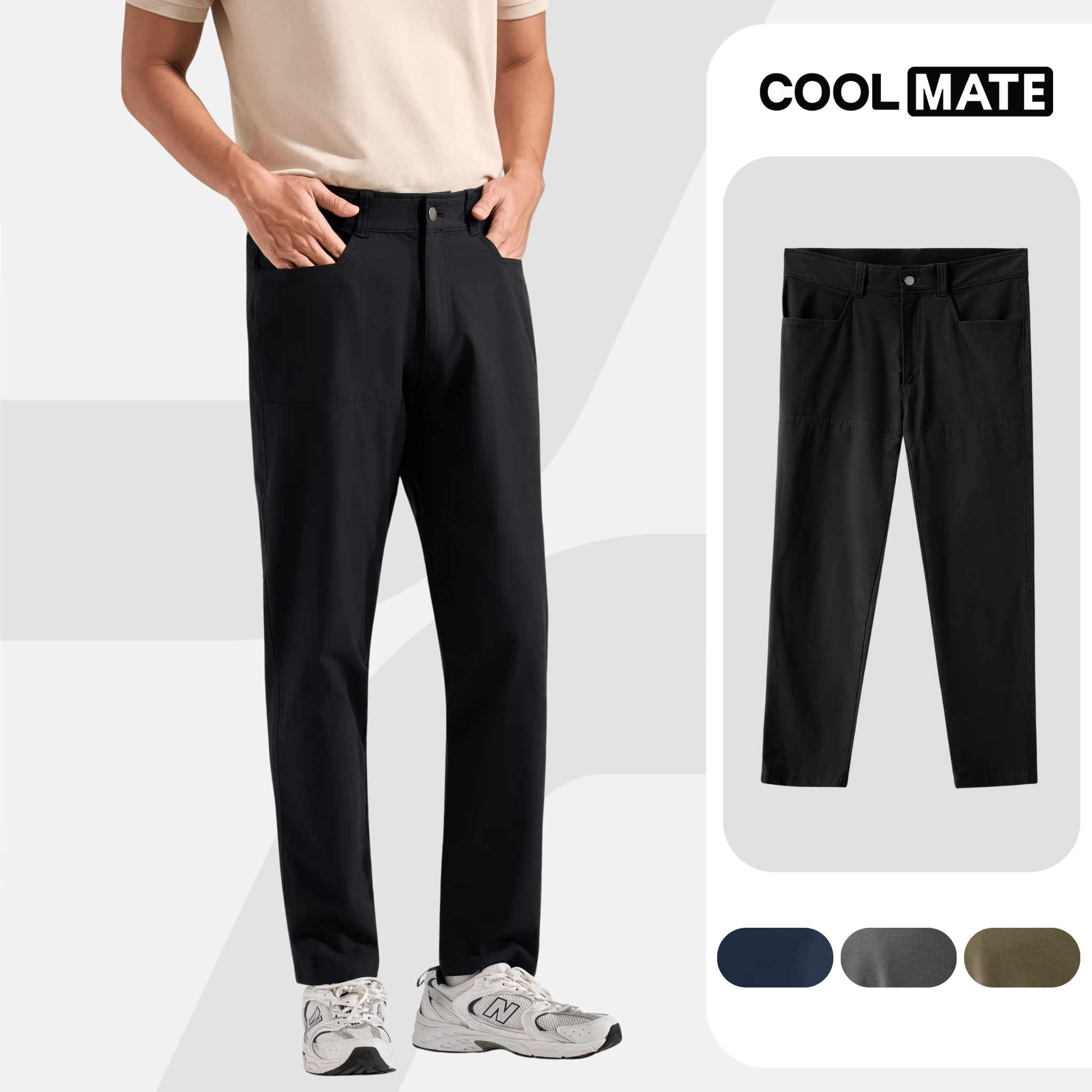Quần dài nam kaki ECC Pants giữ form dáng trong mọi hoạt động Coolmate