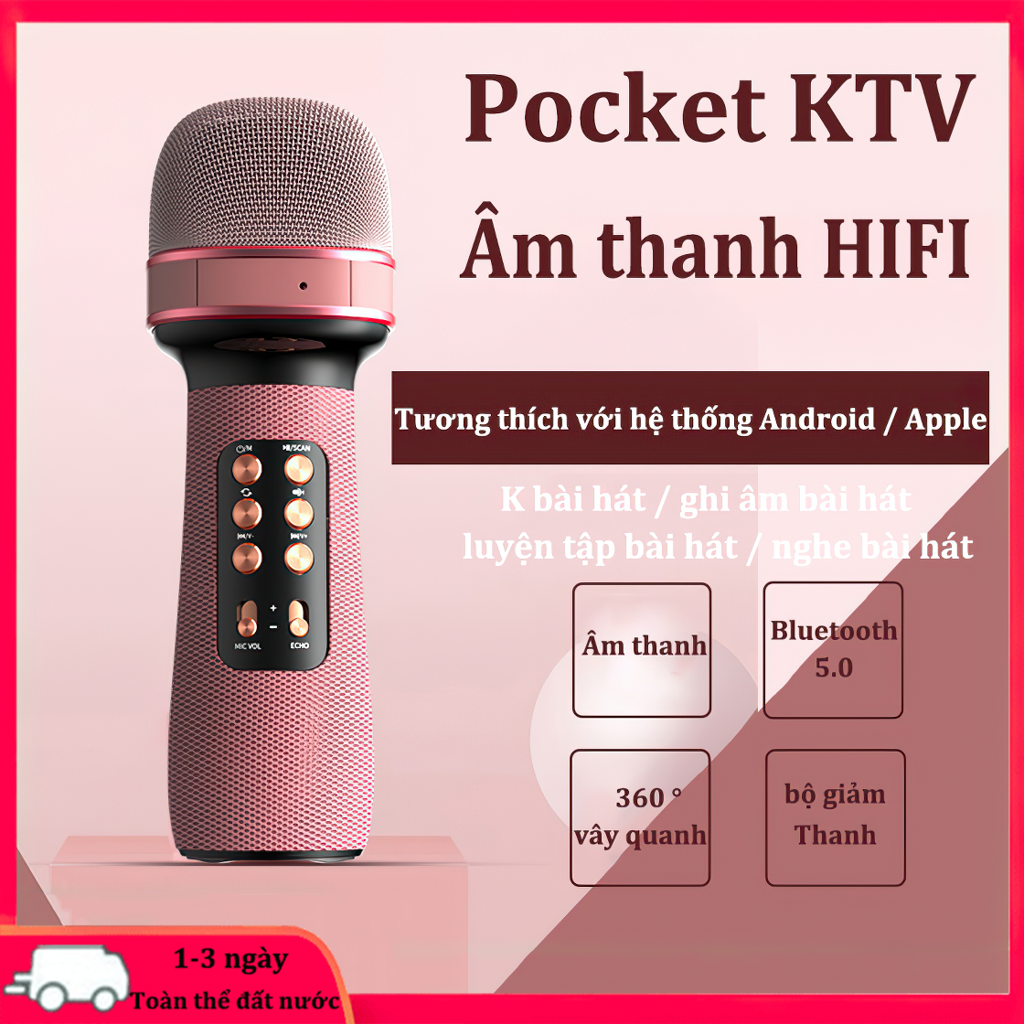 Micro Không Dây Bluetooth WS-898 - Micro Bluetooth Cầm Tay Chính Hãng, Loa Chất Lượng Cao Micro Karaoke Mini Hát,Livestream, Công Nghệ Mới Âm vang