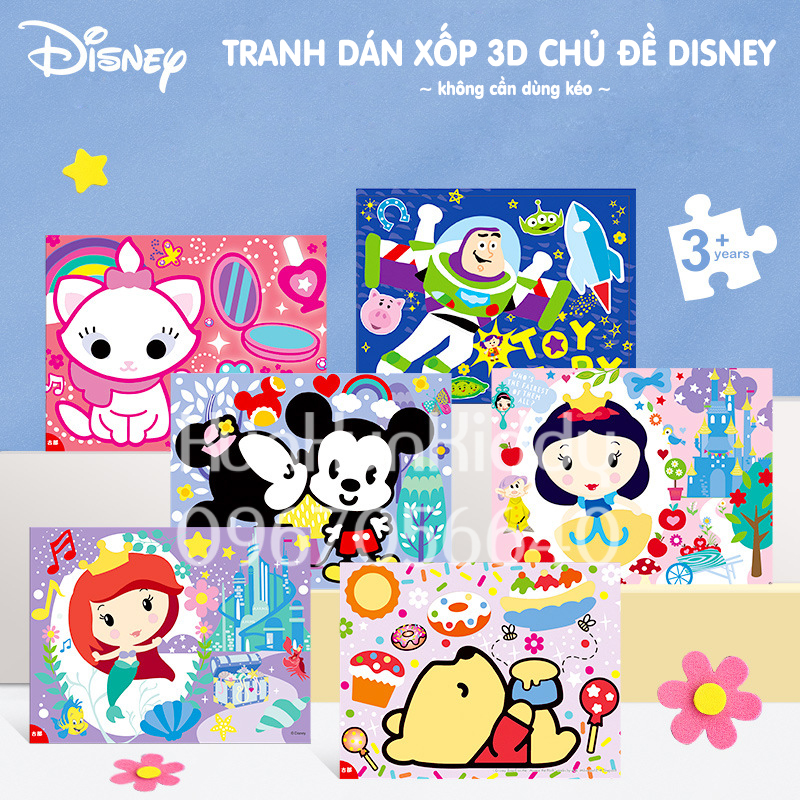Tranh dán xốp 3D chủ đề hoạt hình cho bé