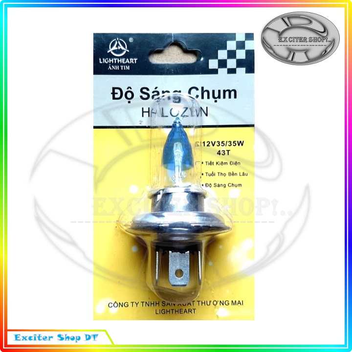 [Exciter Shop] Bóng đèn sợi đốt Halogen Siêu sáng Ánh Tim, Chân H4/HS1