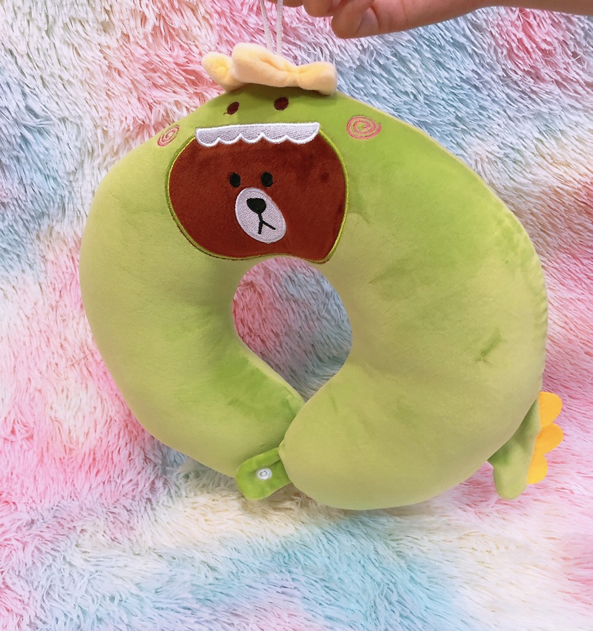 [HCM]Gối kê cổ chữ u gấu brown cosplay khủng long