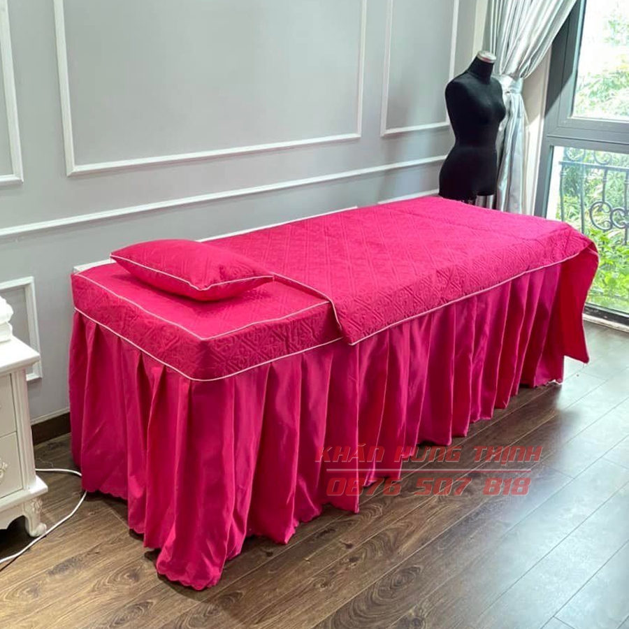 Ga giường vải cotton trần cho spa, nối mi, phim xăm, massage, thẩm mỹ viện
