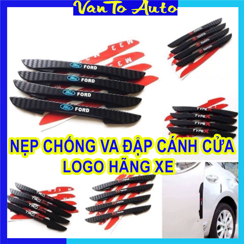 Bộ 4 nẹp chống va đập cửa ô tô logo hãng xe - nẹp chống va đập, chống trầy xước cánh cửa ô tô logo hãng xe - nẹp chống va đập ô tô logo hãng xe