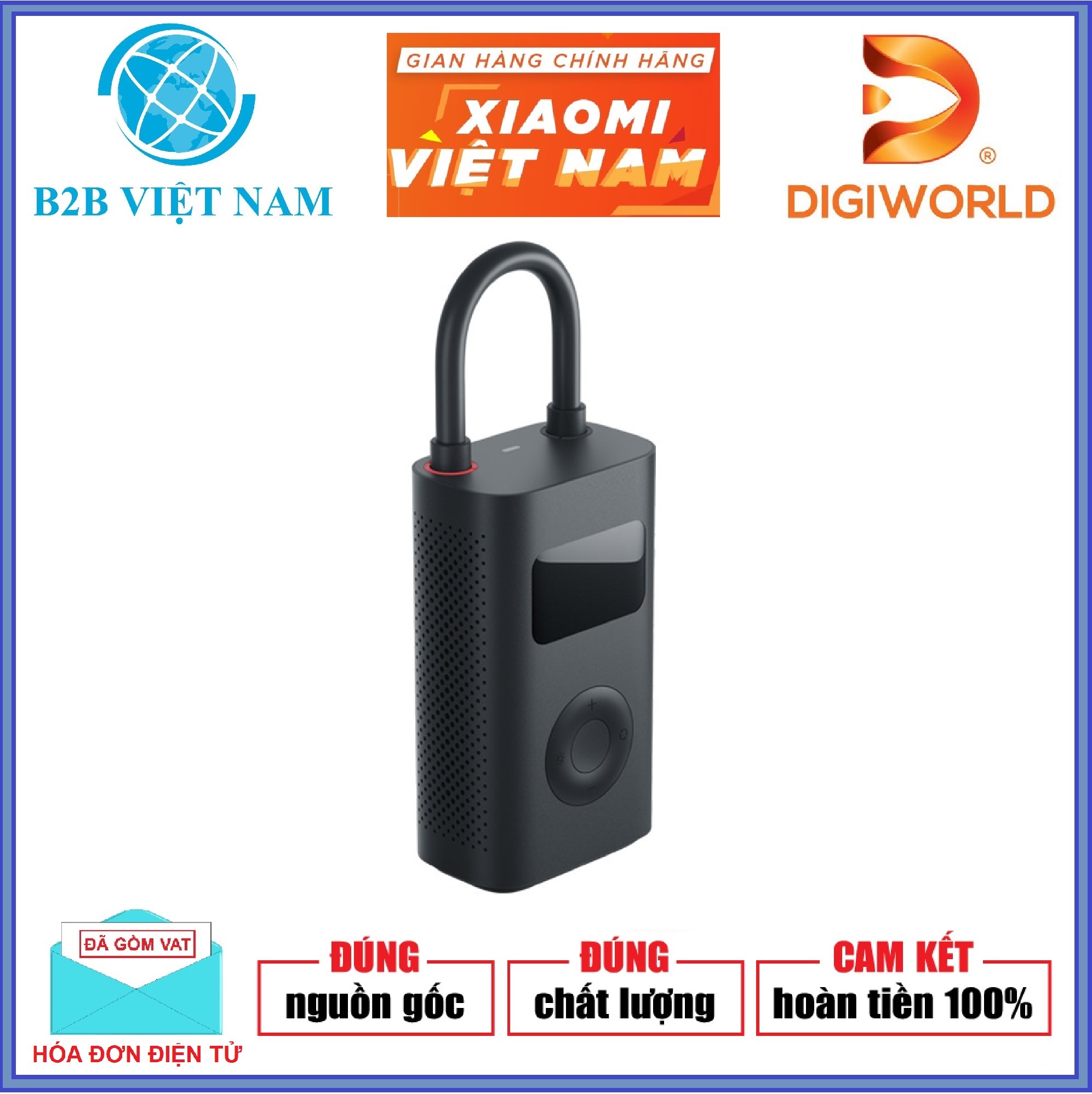 Máy bơm hơi Xiaomi đa năng Mi Portable Electric Air Compressor/ Phiên Bản Quốc Tế / Hãng Phân Phối