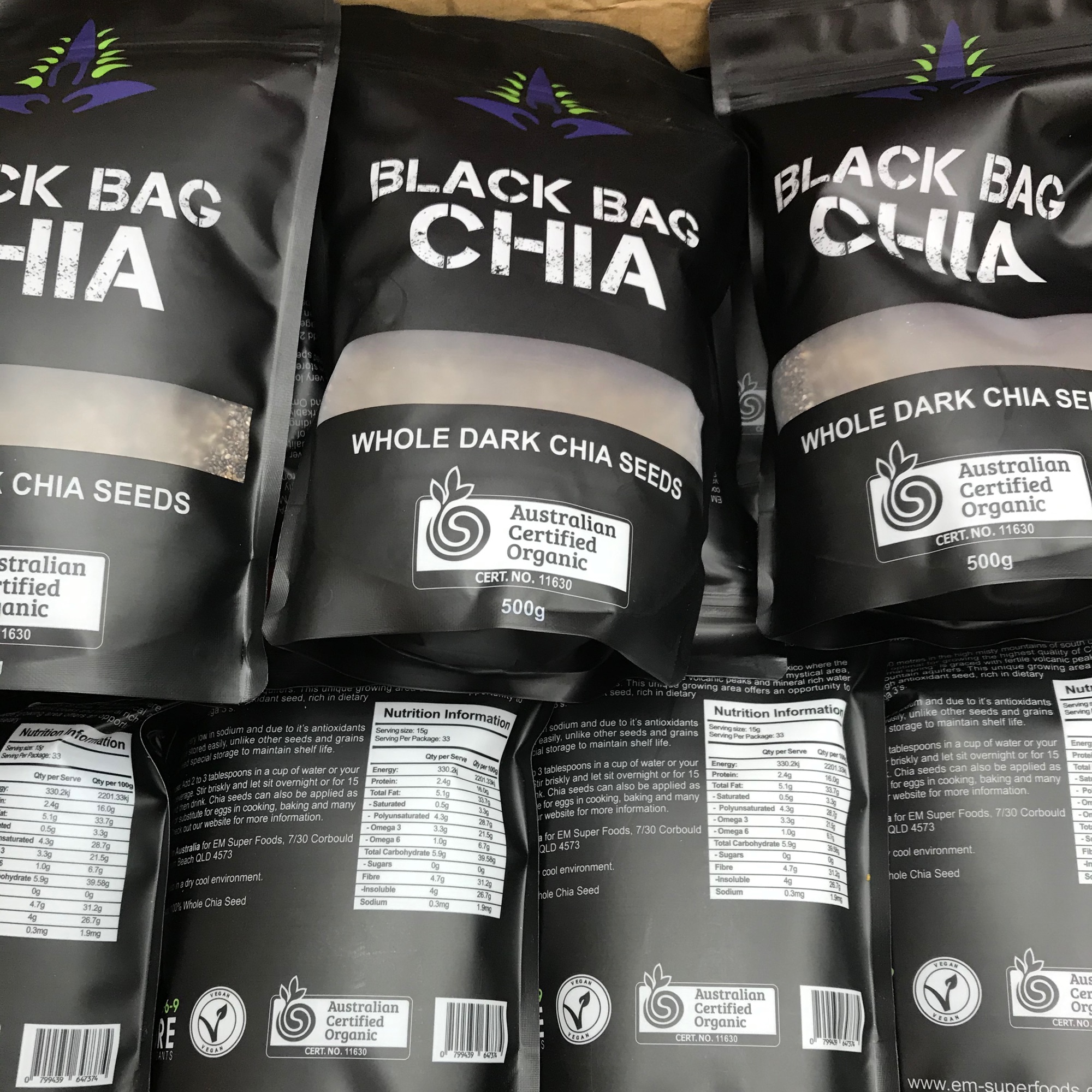 Hạt chia úc black bag chia gói 500gr