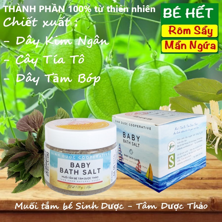 Muối tắm bé Tâm Dược Thảo 200g - Muối tắm bé thảo dược tiêu chuẩn mới nhất của HTX Sinh Dược