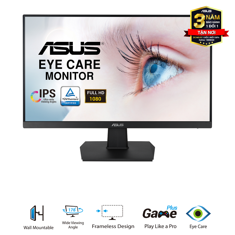 Màn Hình ASUS VA24EHE 23.8-inch IPS Full HD Viền Mỏng Bảo Vệ Mắt