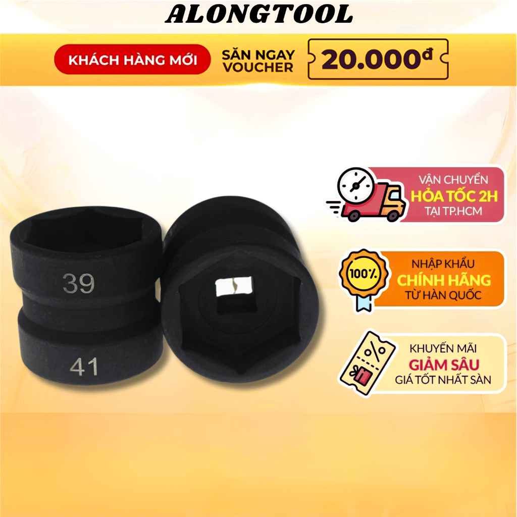 Khẩu bắn côn 2 đầu 39-41 chân 1/2 không cần sử dụng đầu chuyển thép crv