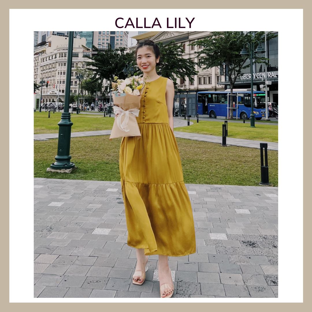 Hoàn tiền 15% - calla lily - đầm satin babydoll satin lily dress