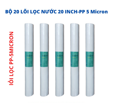 Combo 5 lõi lọc thô pp 20inch số 1 ro - dùng cho cốc 20inch