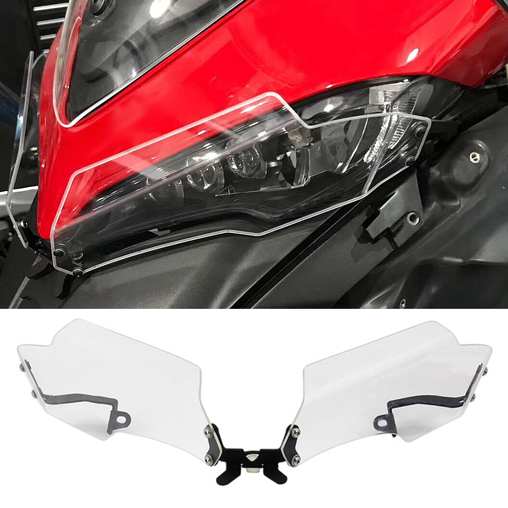 New Xe Máy Đèn Pha Bảo Vệ Bảo Vệ Lưới Tản Nhiệt Bìa Cho Ducati Multistrada 950 S 1200 S 1260S Acrylic Đèn Pha Bảo Vệ