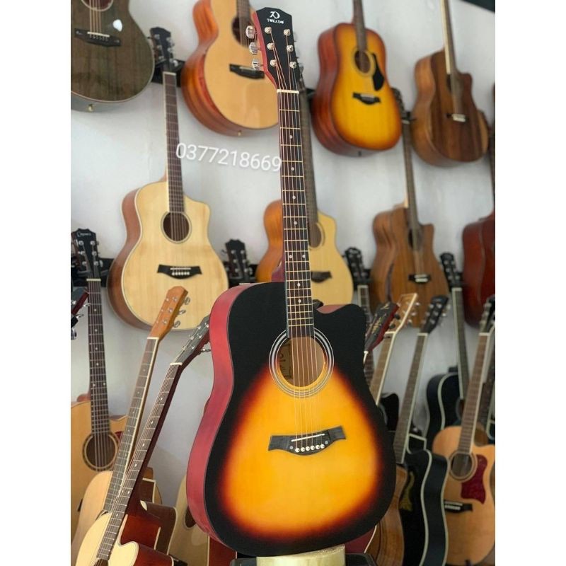 Guitar Acoustic gỗ hồng đào có ty TOKADO T80 full phụ kiện