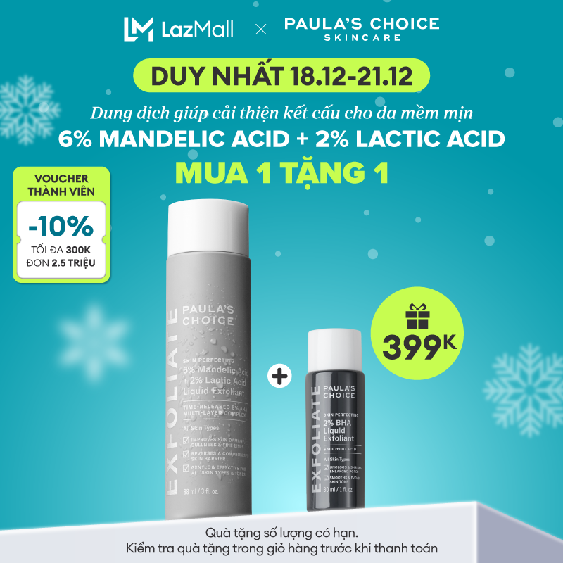 Dung dịch tẩy tế bào chết Paula's Choice Skin Perfecting 6% Mandelic Acid + 2% Lactic Acid Liquid Exfoliant- 88ml 1470