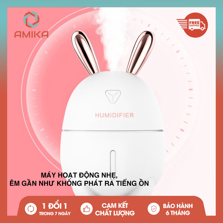 Máy xông tinh dầu mini,máy tạo ẩm mini,đèn xông tinh dầu,máy khuếch tán tinh dầu rubbit. phân phối bởi amika
