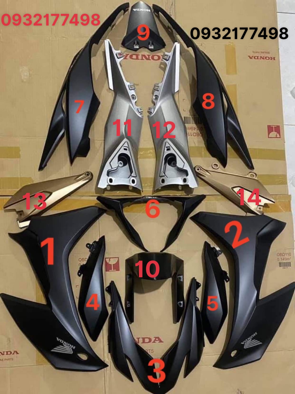 Dàn áo winner x đen nhám vàng đồng zin chính hãng honda