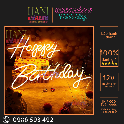 Bộ chữ happy birthday trang trí sinh nhật