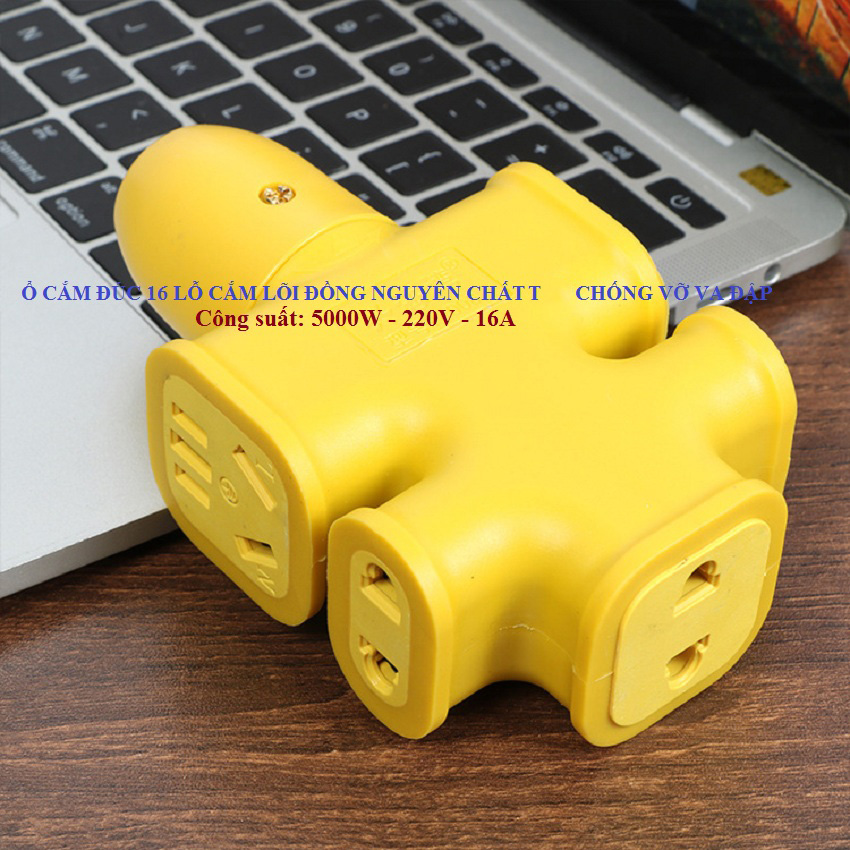 Ổ cắm đúc không vỡ siêu bền 16 lỗ lõi đồng 16a - 5000w